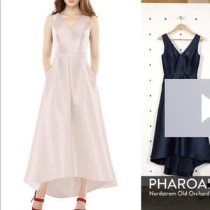 Alfred Sung Structured Blush Sateen Dress